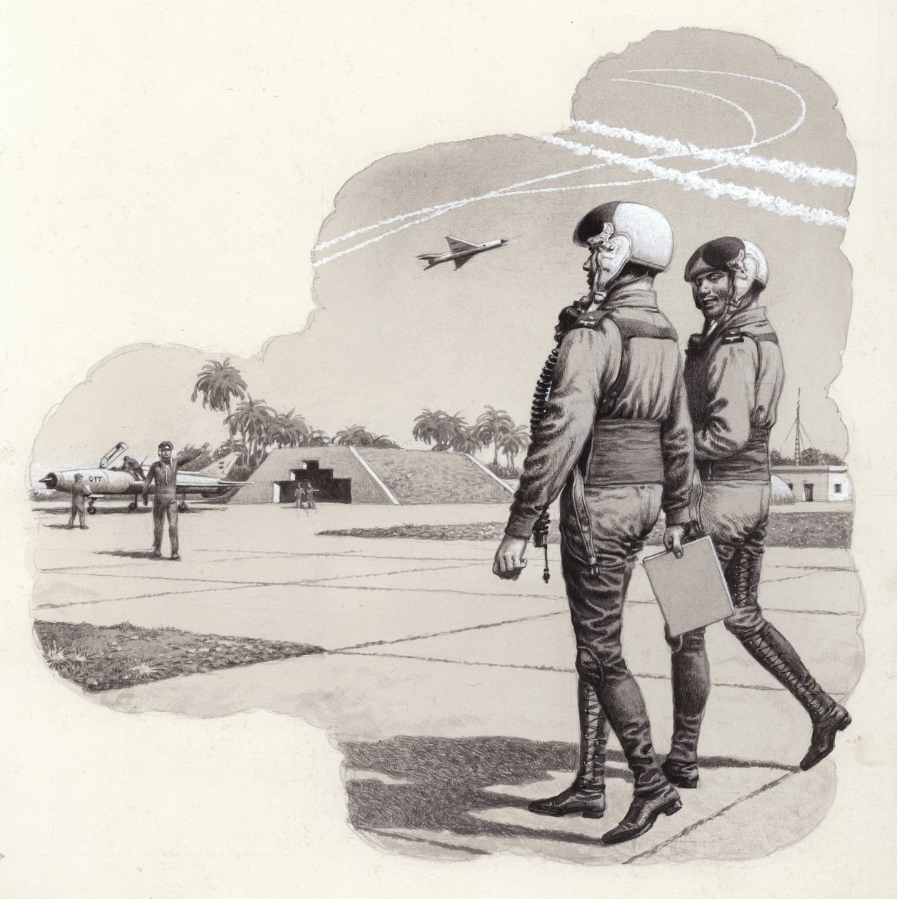 Cabides da Força Aérea Iraquiana (guache sobre papel) de Pat (1907 95) Nicolle
