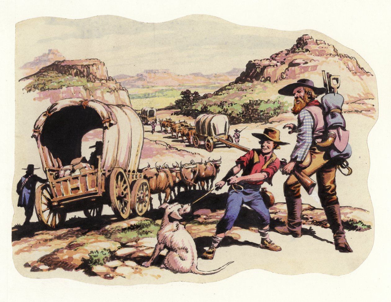 A Grande Caminhada de 1835-1837 (guache sobre papel) de Pat (1907 95) Nicolle