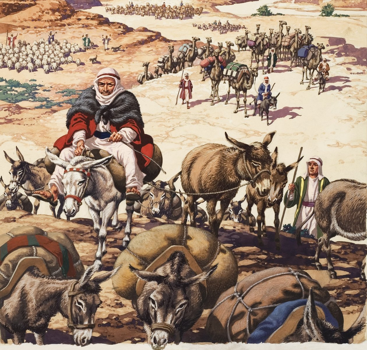 O regresso a Canaã, da História de Jacob (guache sobre papel) de Pat (1907 95) Nicolle