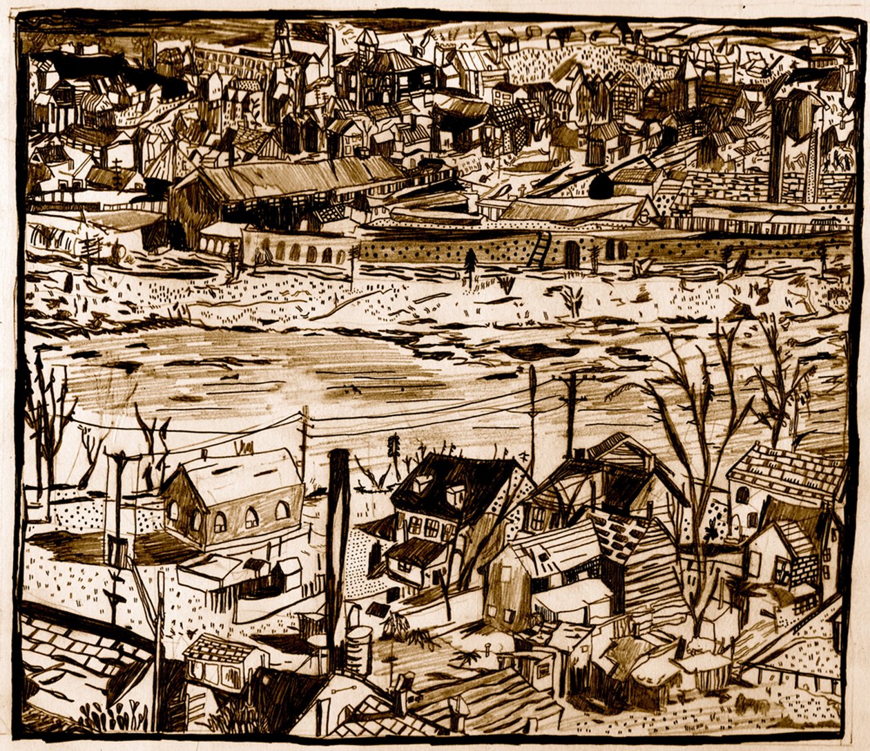 Cidade, 2013 (lápis) de Pat Macdonald