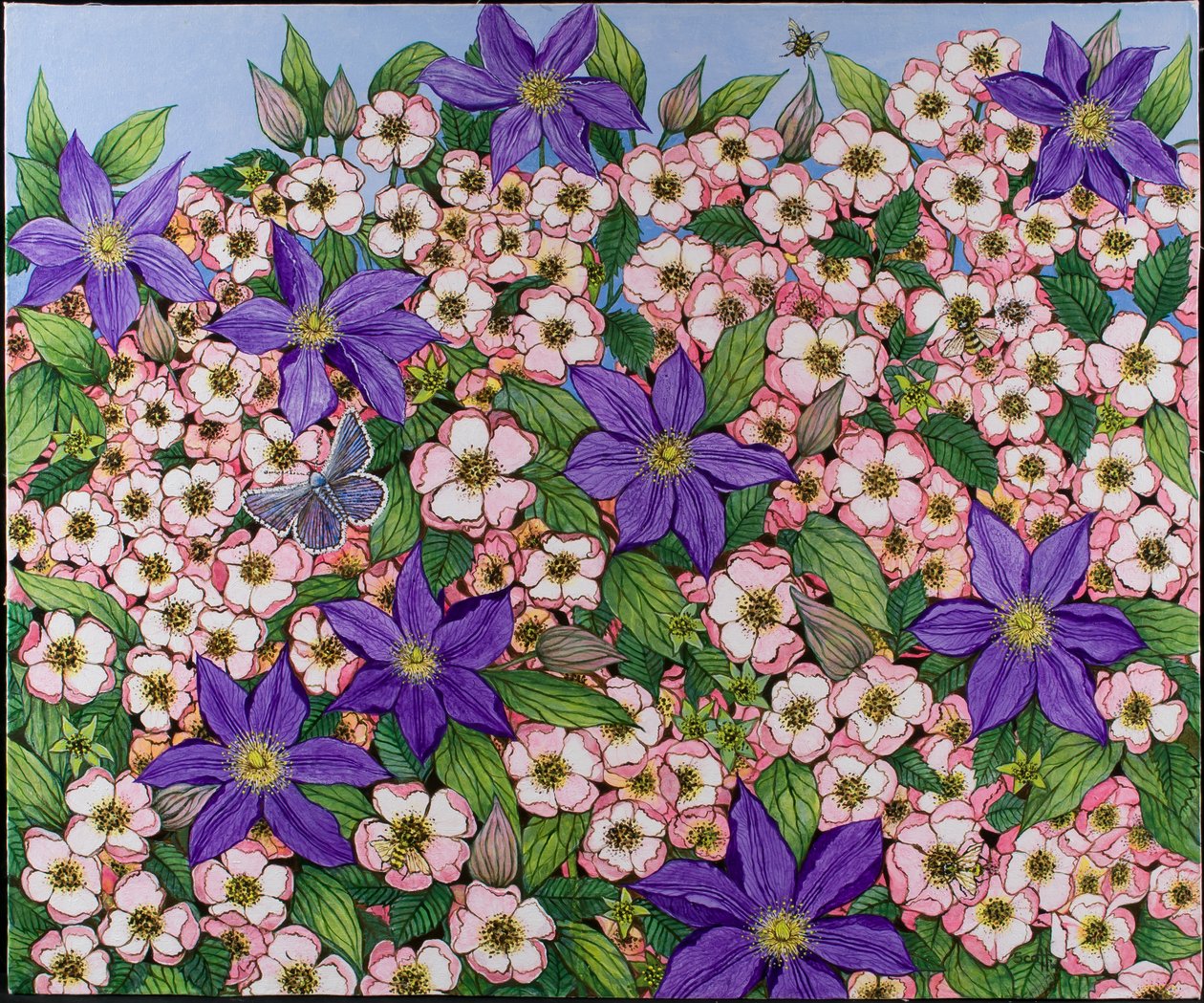 A Purple Patch, 2011 (acrílico sobre chita) de Pat Scott