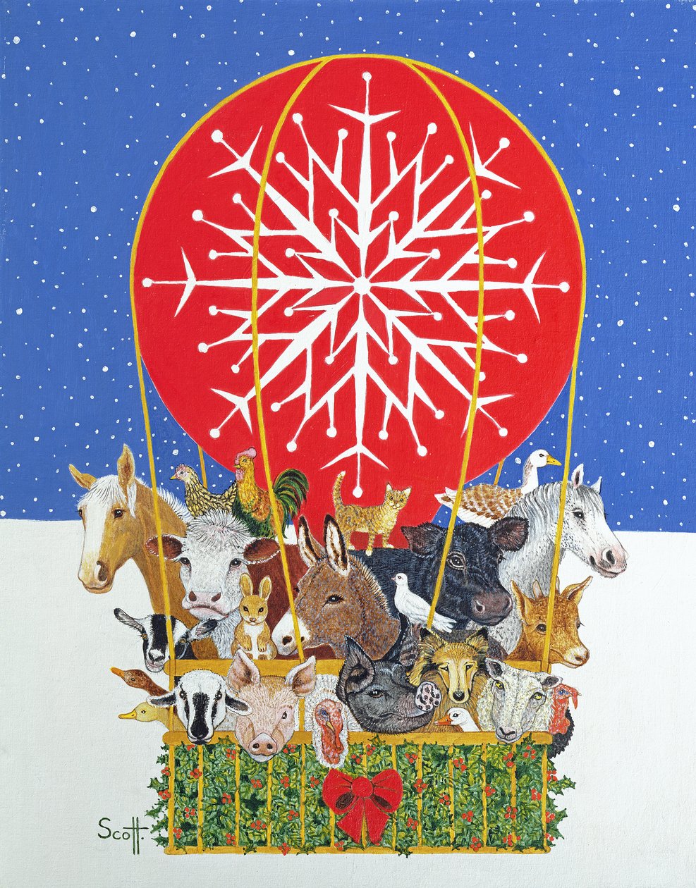Viagem de Natal (óleo sobre tela) de Pat Scott