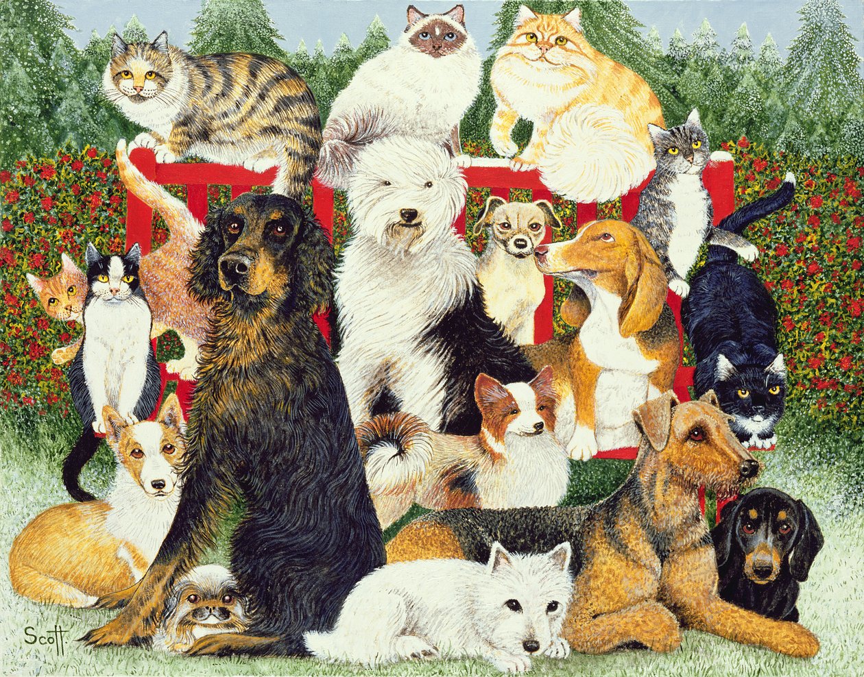 Paz de Natal (óleo sobre tela) de Pat Scott