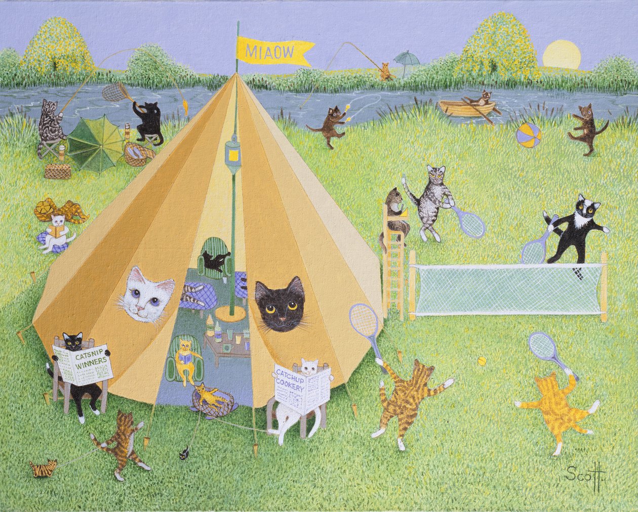 Campo de férias (óleo sobre tela) de Pat Scott