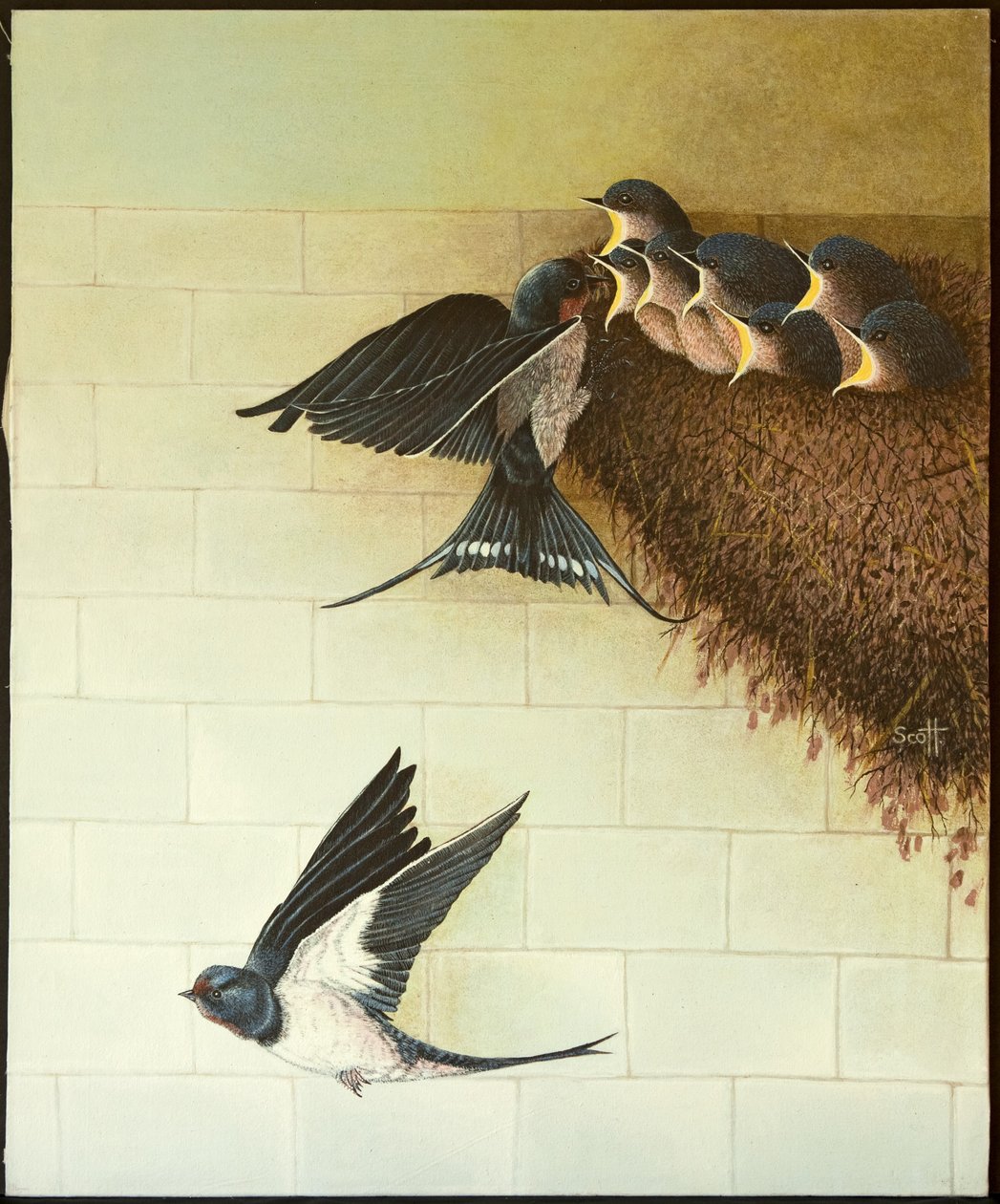 Hungry Mouths, 2011 (acrílico sobre chita) de Pat Scott