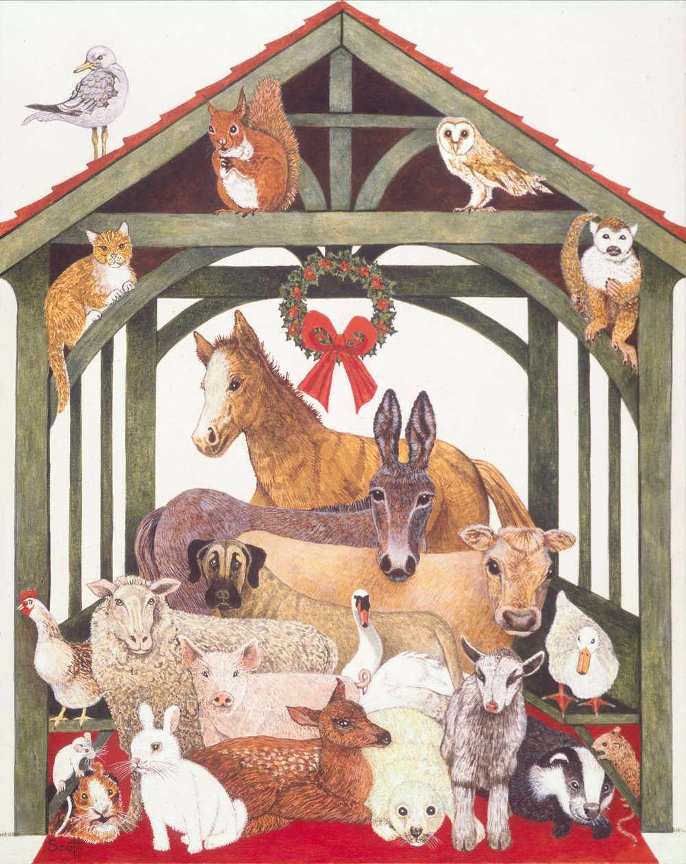 Abrigado (óleo sobre tábua) de Pat Scott