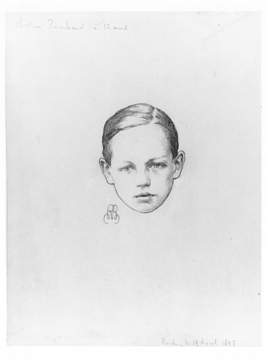 Arthur Rimbaud (1854-91), 12 anos, 29 de abril de 1897, Roche de Paterne Berrichon
