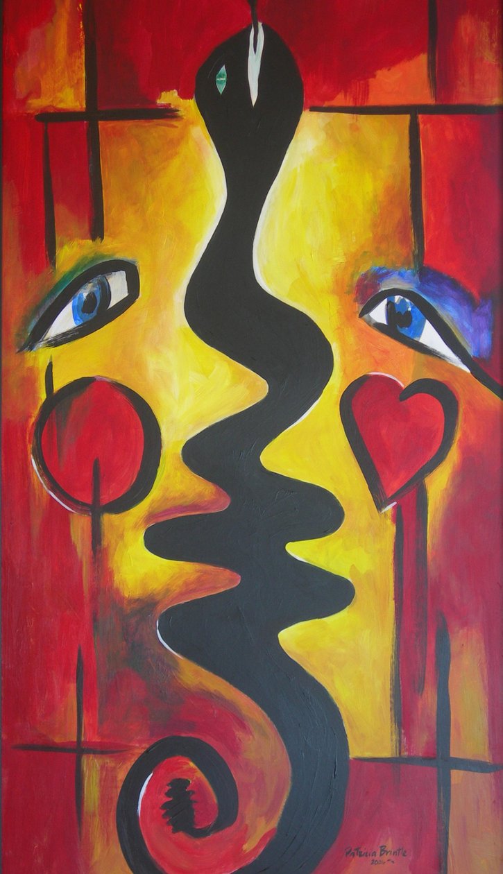Adão e Eva, 2006 (acrílico sobre masonite) de Patricia Brintle