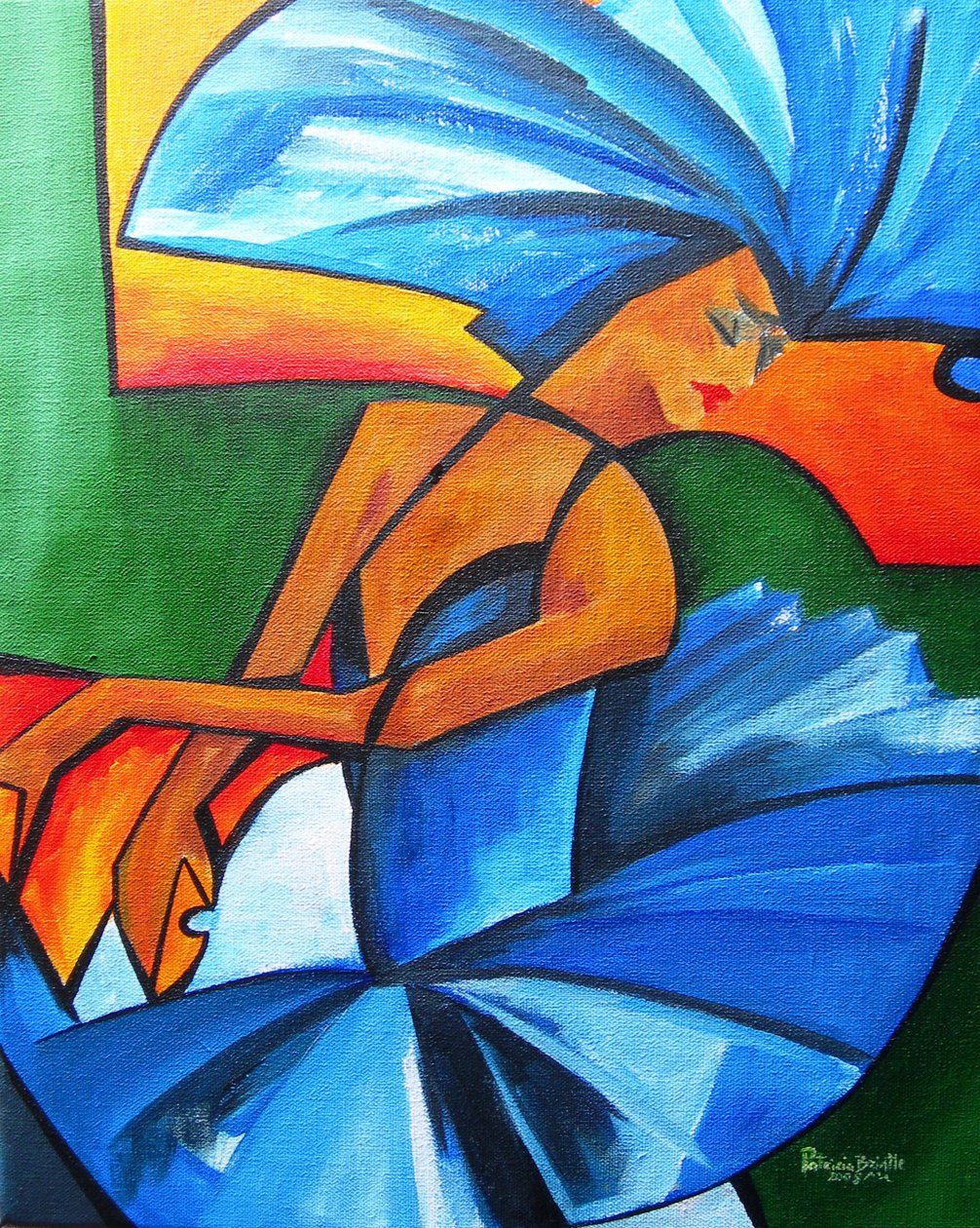 Dance in blue, 2008 (acrílico sobre tela) de Patricia Brintle