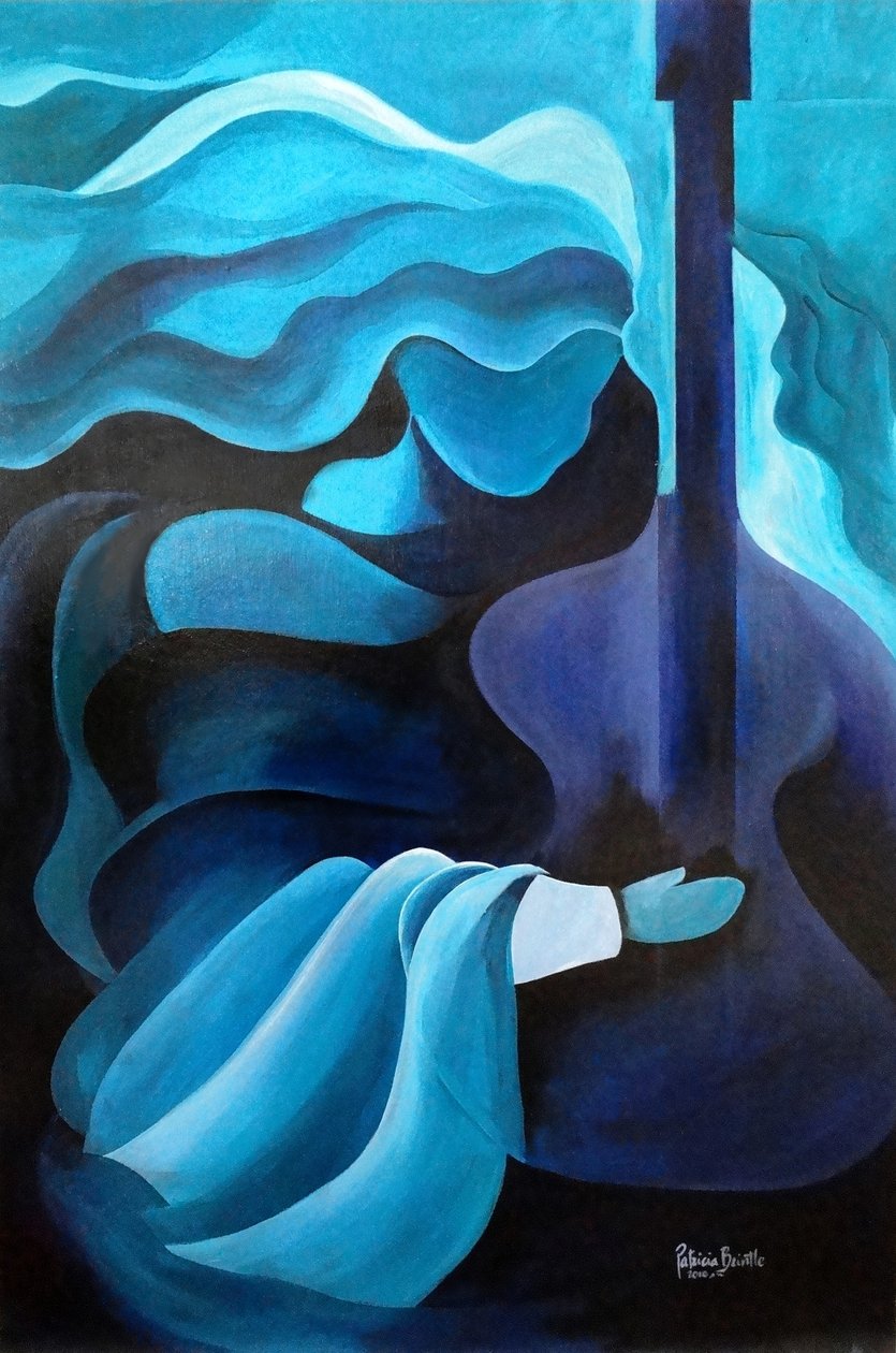 Eu ouço música no ar, 2010 (acrílico sobre madeira) de Patricia Brintle