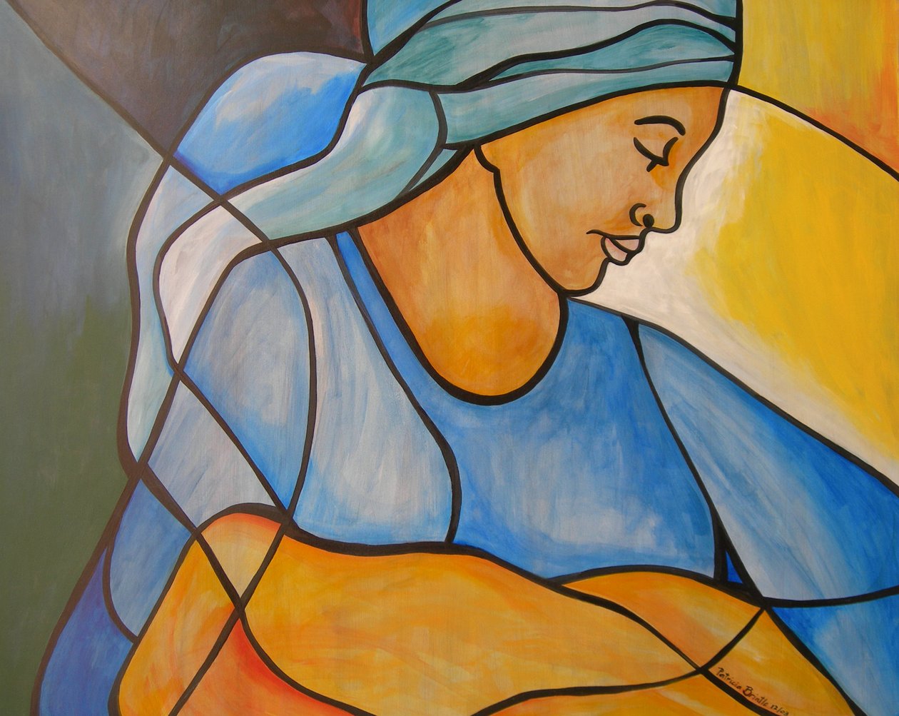 Madonna e criança, 2004 (acrílico sobre masonite) de Patricia Brintle
