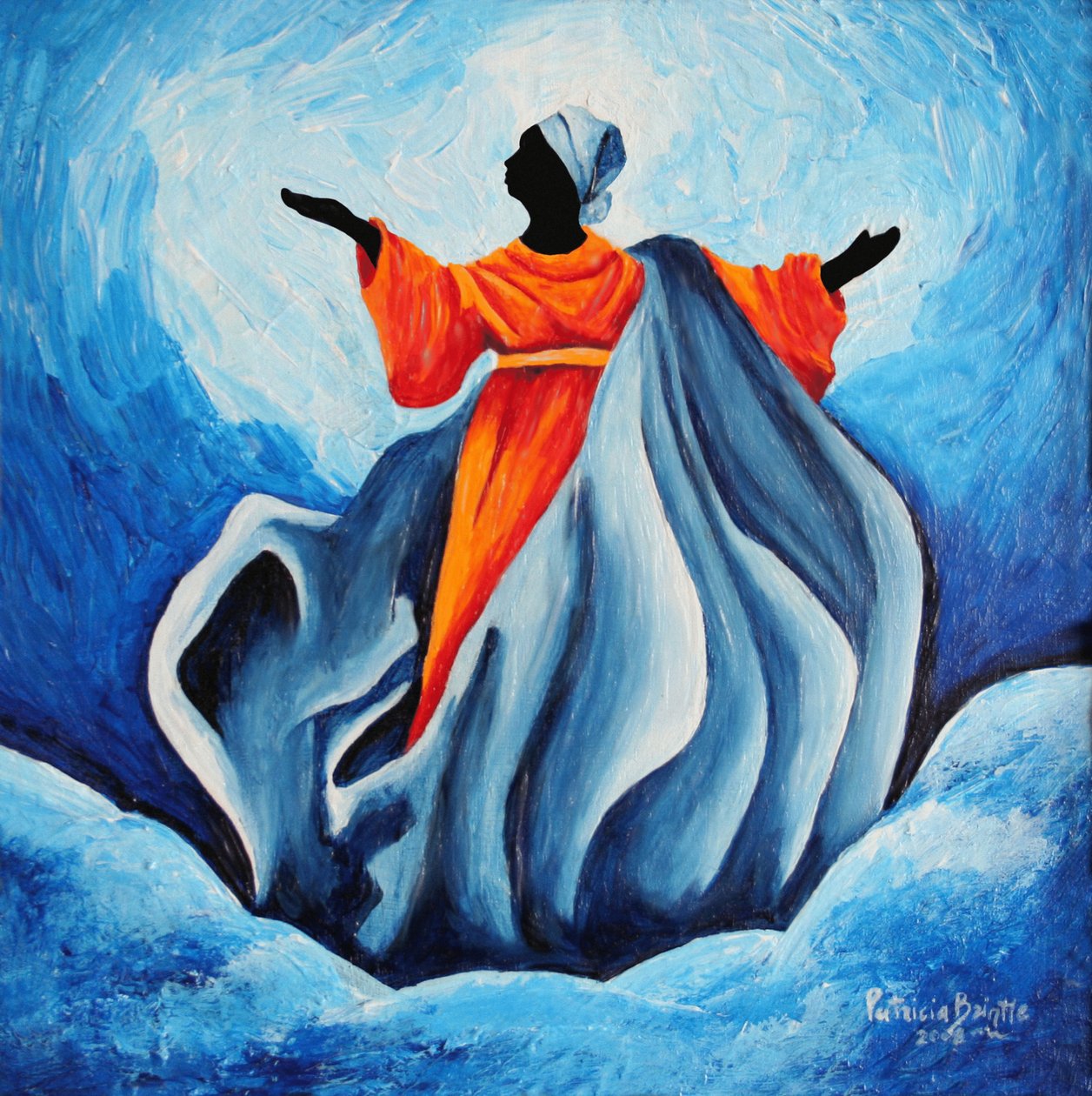 Madonna suposição - Santo, 2008 (acrílico sobre madeira) de Patricia Brintle