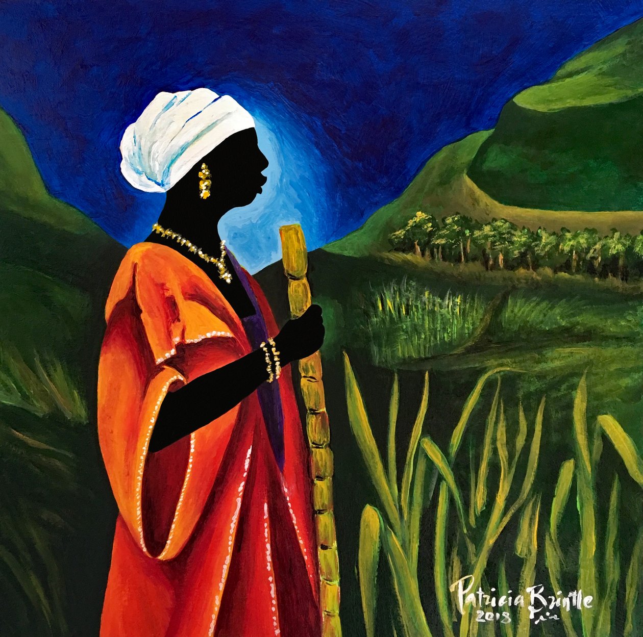 Viagem de cana, 2018 (acrílico sobre madeira) de Patricia Brintle