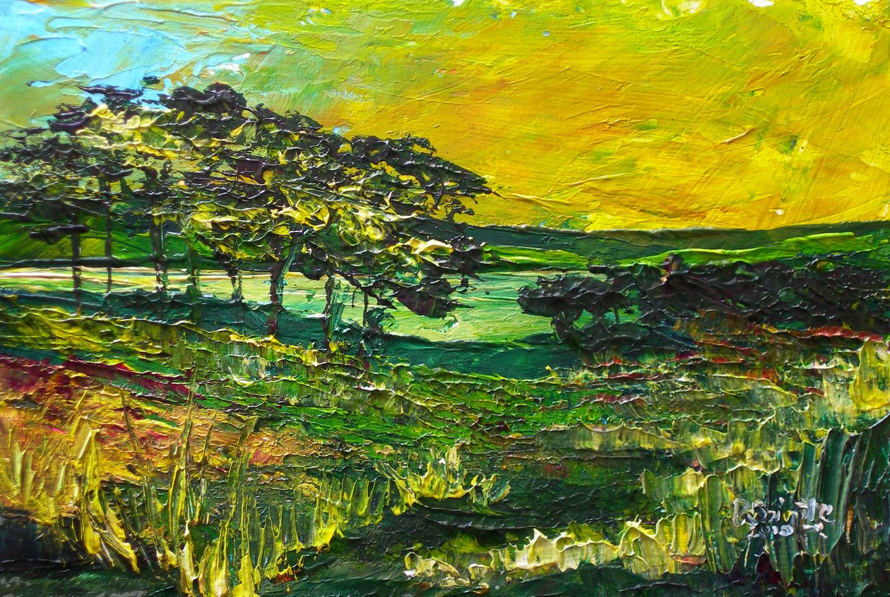 Em direção ao lago Miragoane, 2010 (acrílico sobre madeira) de Patricia Brintle
