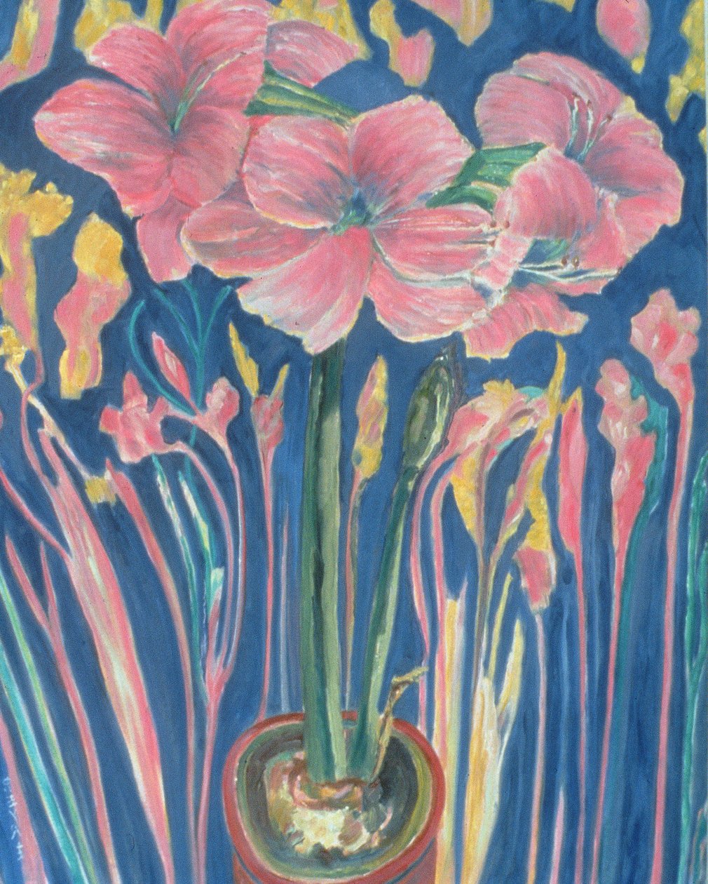 Amarylis (óleo sobre linho) de Patricia Contemporary Artist Eyre