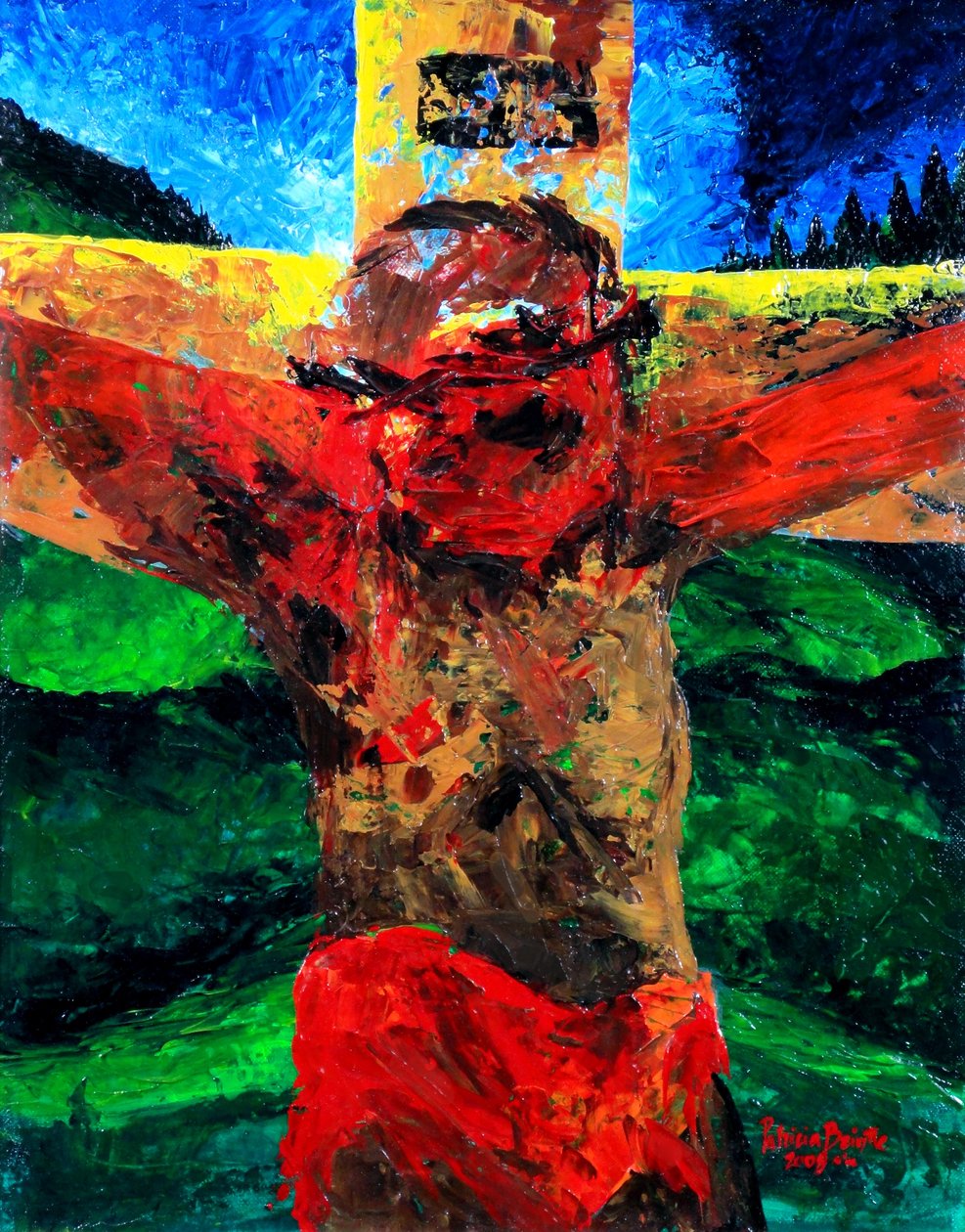 Crucificação - está terminado, 2009 (acrílico sobre tela) de Patricia Brintle