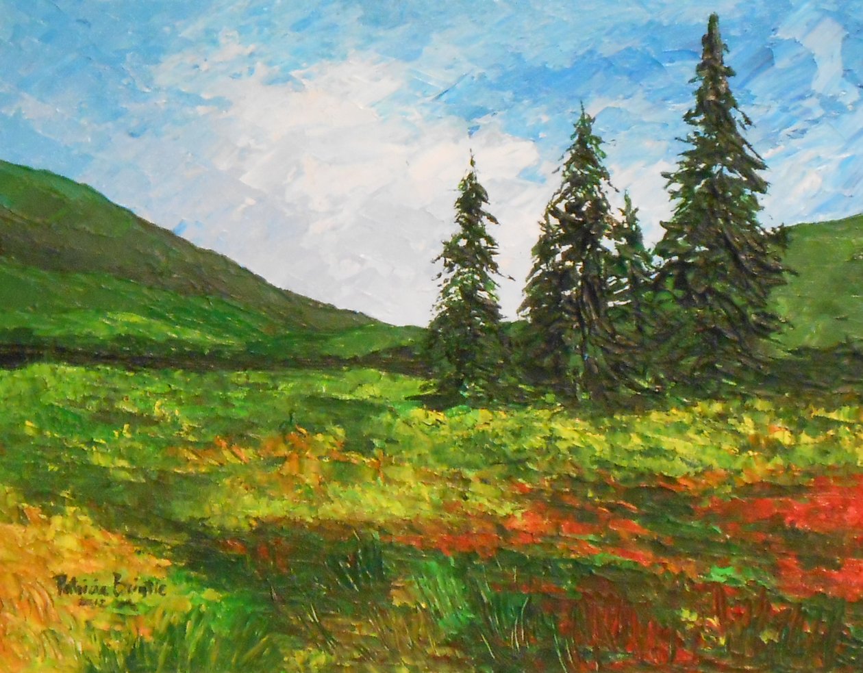 Down the valley, 2012 (acrílico em artistboard) de Patricia Brintle