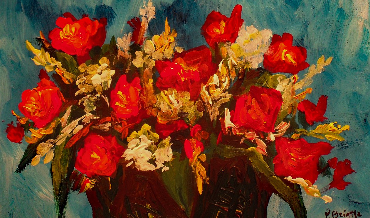 Glad tiding rose, 2017 (acrílico sobre madeira) de Patricia Brintle