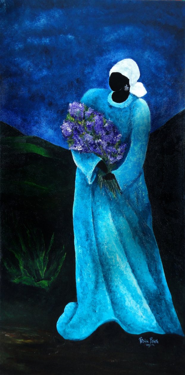 La Dame en Bleu, 2009 (acrílico sobre tela) de Patricia Brintle