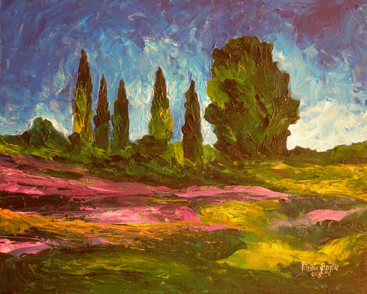 Lavanda floresce, 2009 (acrílico sobre tela) de Patricia Brintle