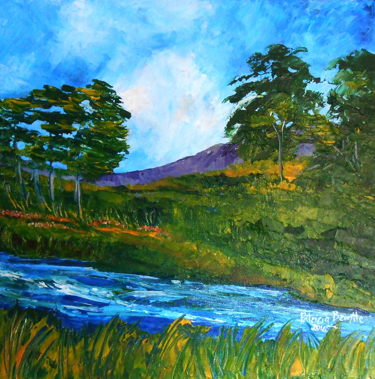 Ruisseau de Marmelade, 2016 (acrílico sobre tela) de Patricia Brintle