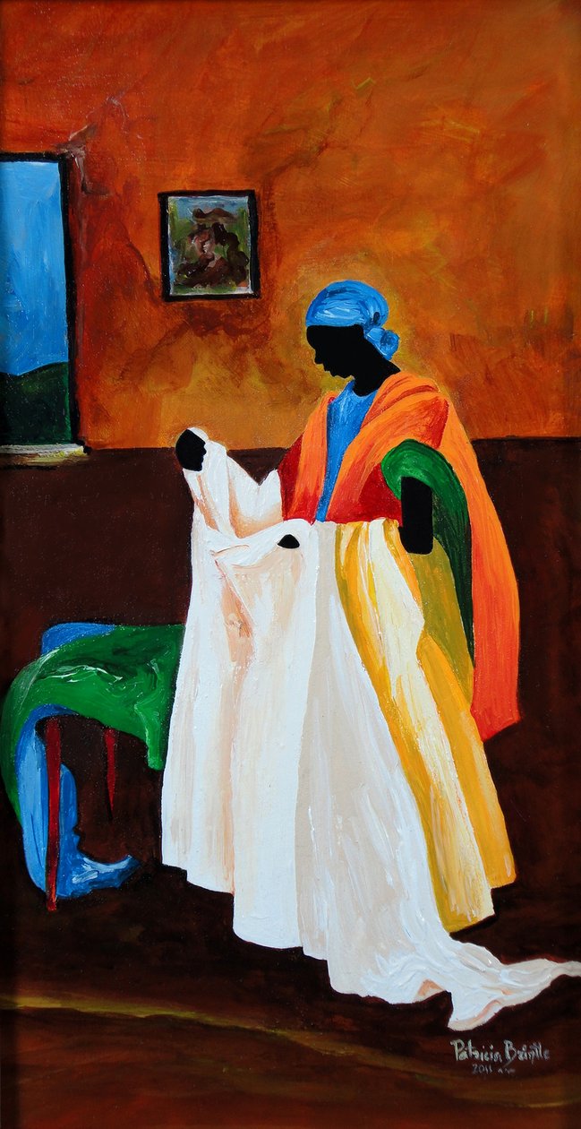 The Seamstress, 2011 (acrílico sobre madeira) de Patricia Brintle