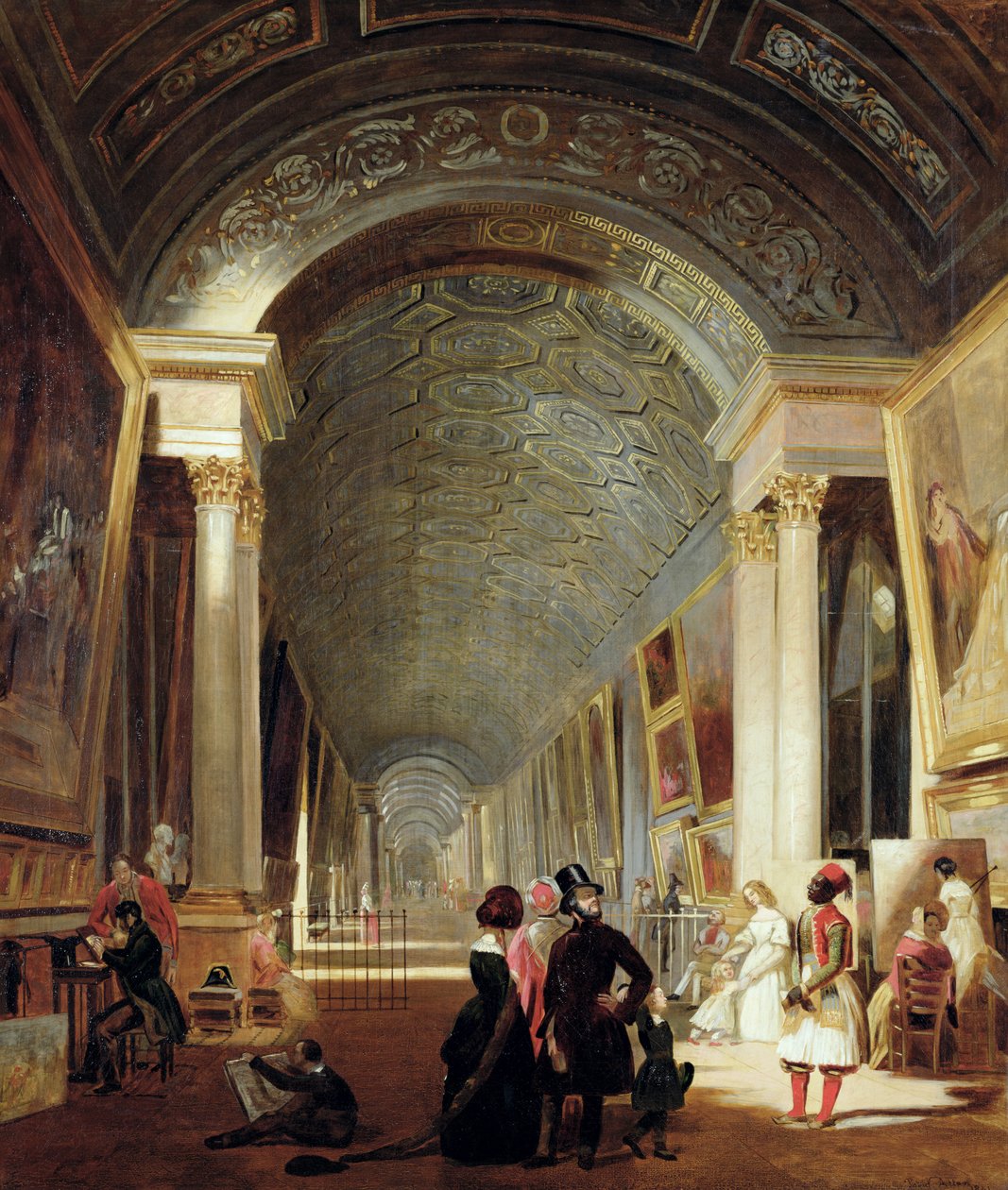Vista da Grande Galerie do Louvre, 1841 de Patrick Allan Fraser