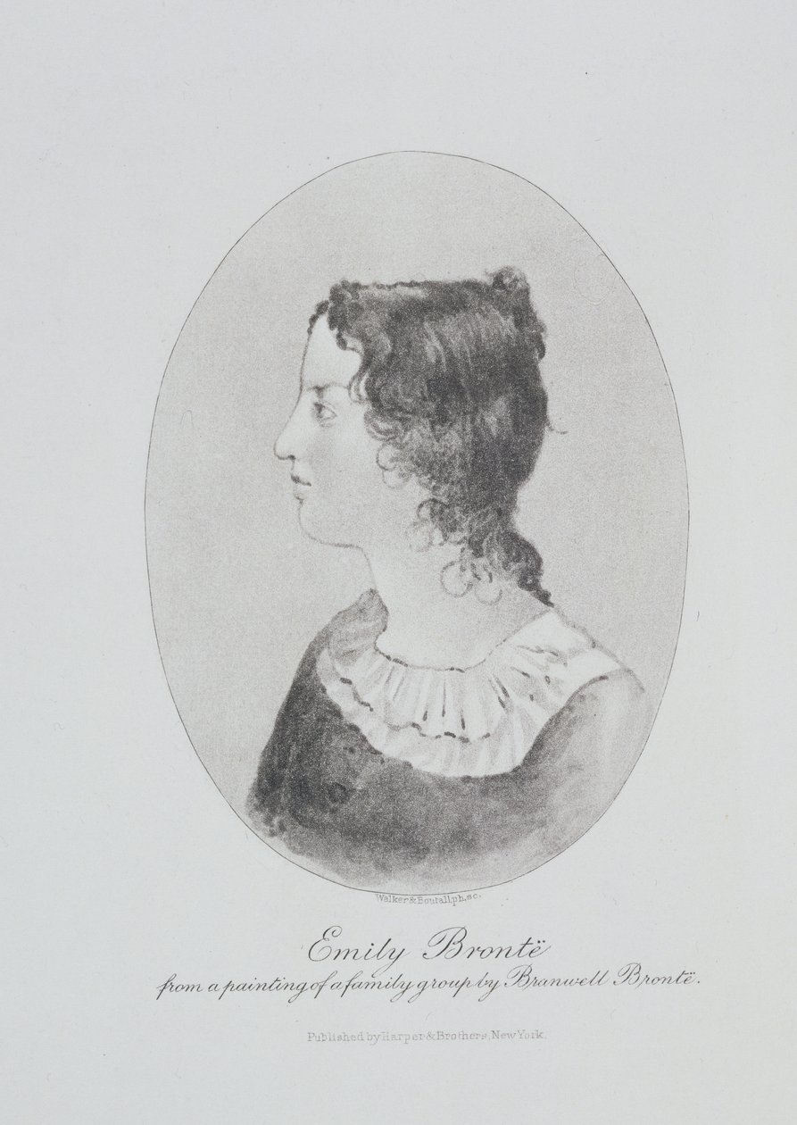 Retrato de Emily Bronte (1818-48) gravado por Walker e Boutall de Patrick Branwell Bronte