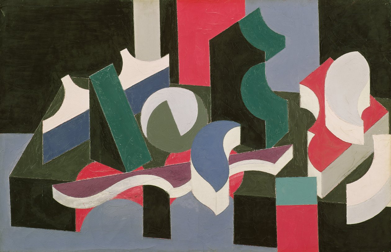 Formulários, 1919-20 (óleo e lápis sobre tela) de Patrick Henry Bruce
