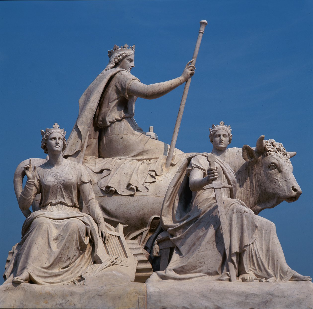 Europa, grupo de escultura do Albert Memorial, 1871 de Patrick MacDowell
