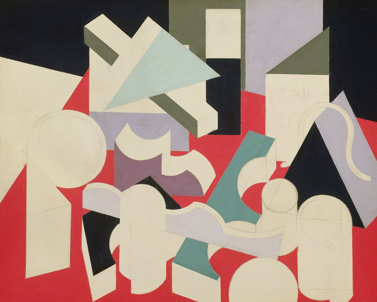 Formes, 1921-22 (óleo e lápis sobre tela) de Patrick Henry Bruce