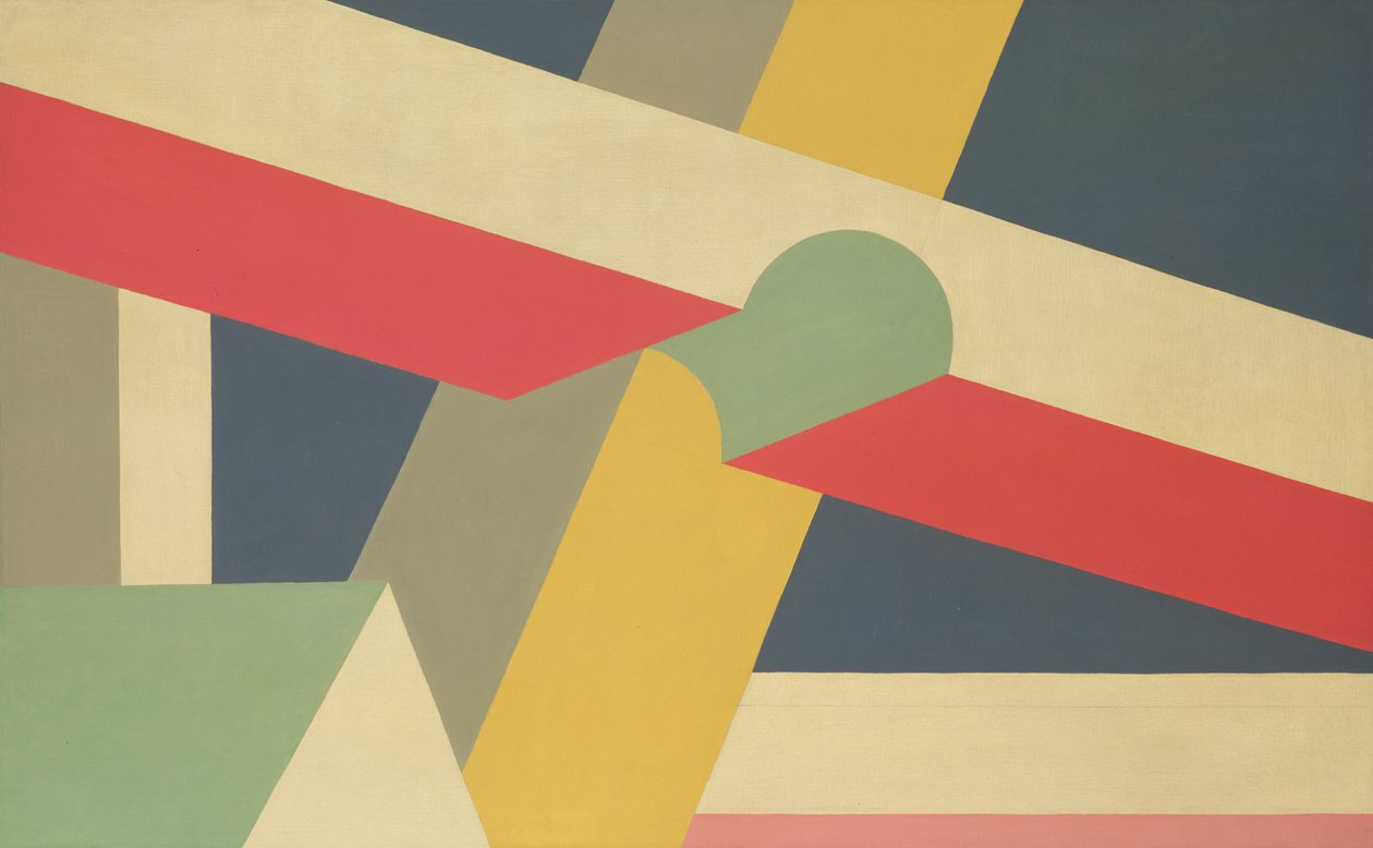 Vigas Transversais, 1928-32 (óleo e lápis sobre tela) de Patrick Henry Bruce