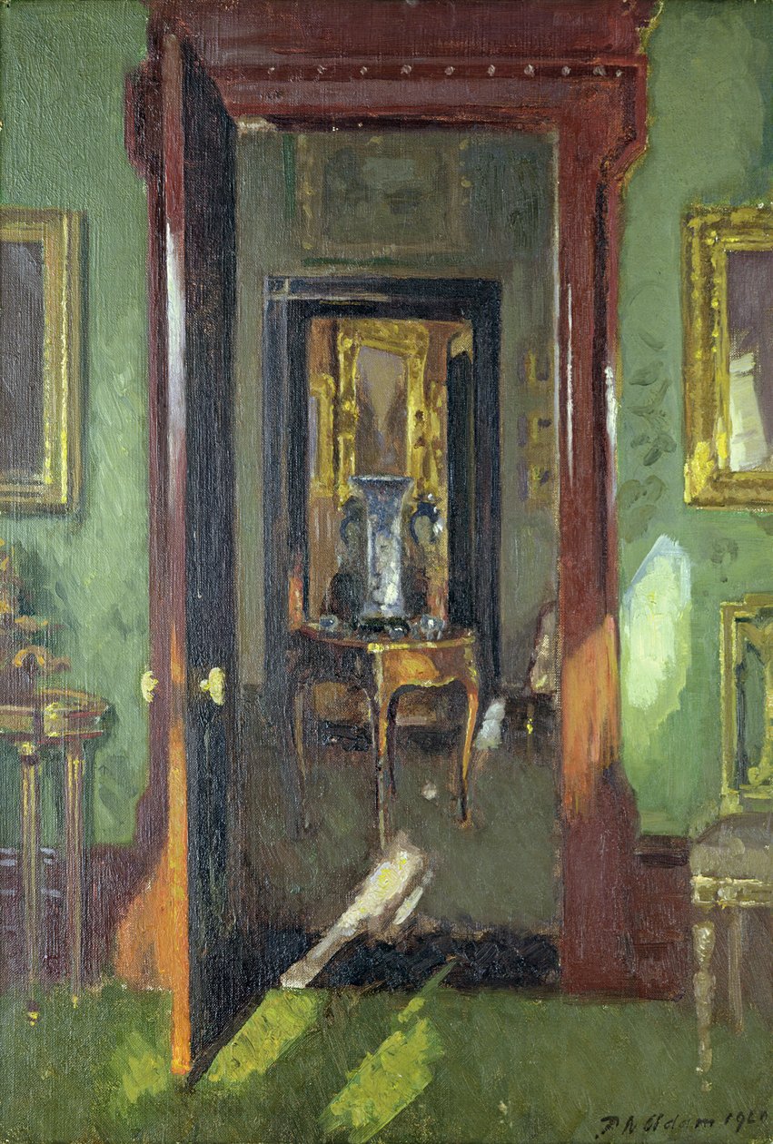 Interior, Rutland Lodge: vista através de portas abertas de Patrick William Adam