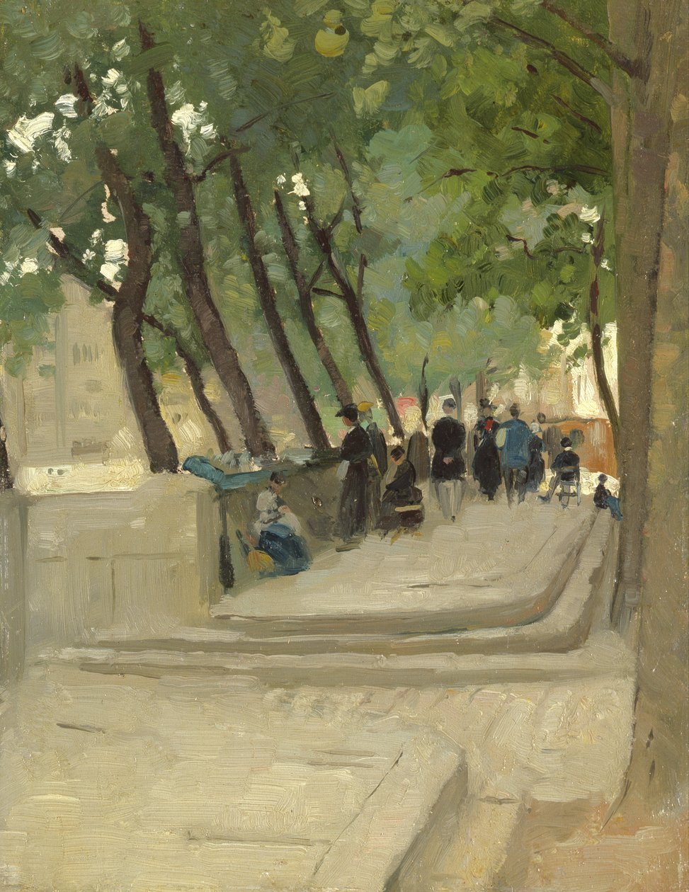 A margem esquerda do mercado de livros, Paris, c.1900 de Patrick William Adam