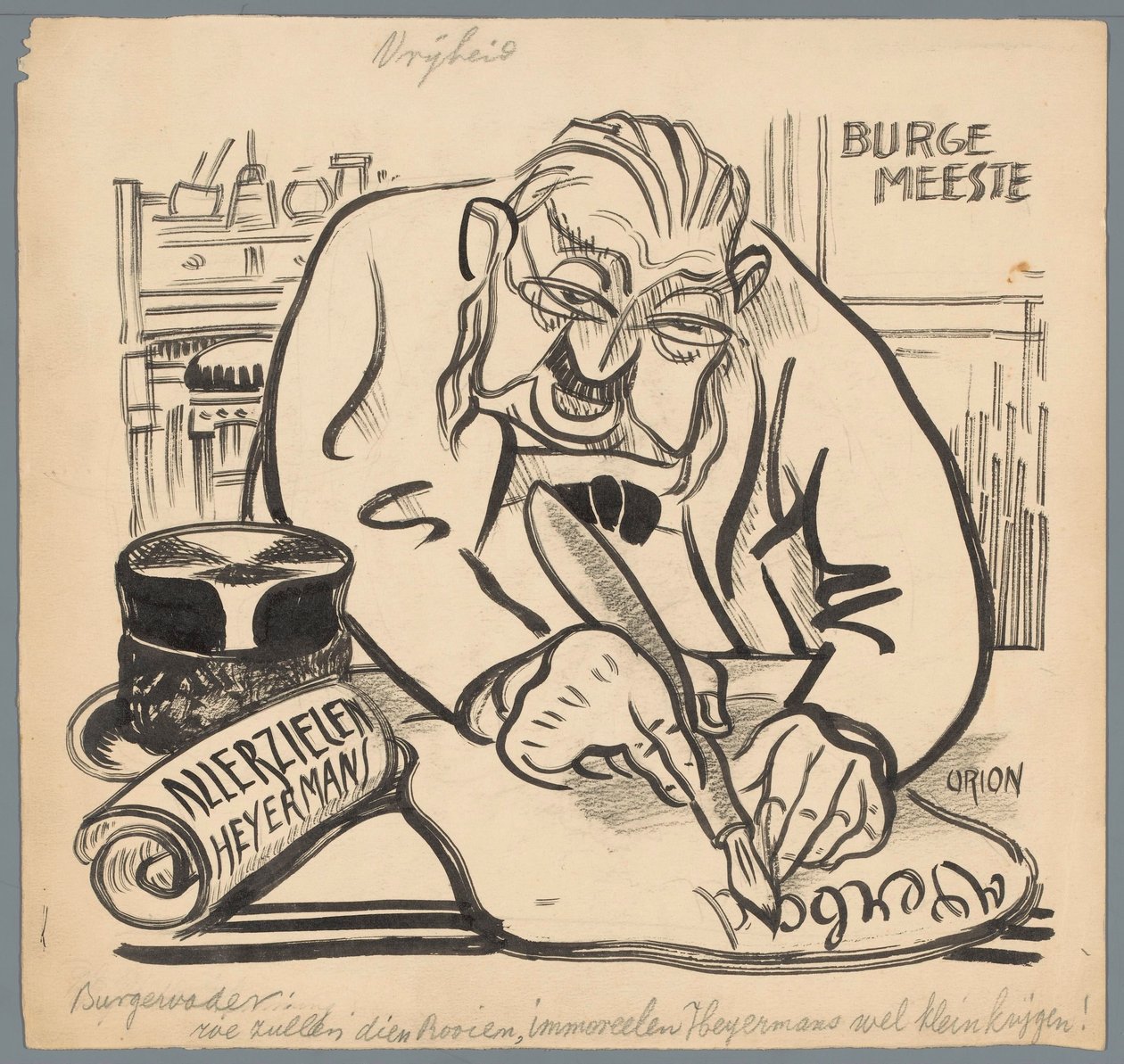 O Presidente da Câmara proíbe a celebração do Dia de Todas as Almas do Heijerman
Liberdade (título sobre o objecto) de Patricq Kroon (signed by artist)