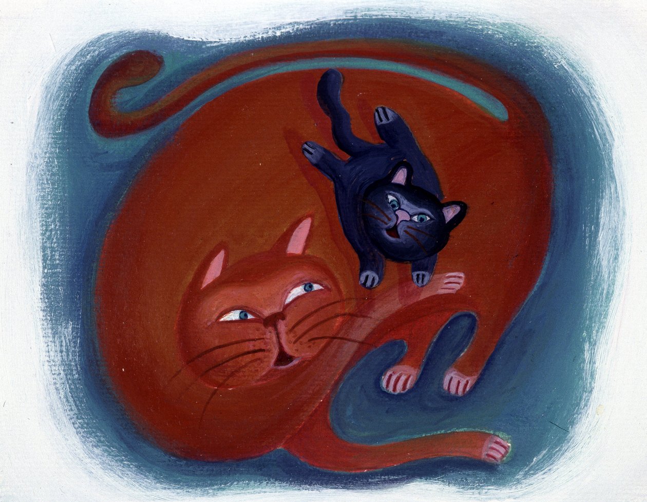 Gato e o seu gatinho - ilustração de Patrizia La Porta de Patrizia La Porta