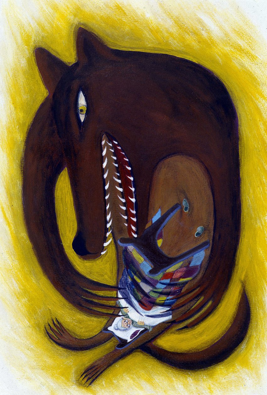 Ilustração para o Capuchinho Vermelho: O Lobo, de Patrizia La Porta de Patrizia La Porta