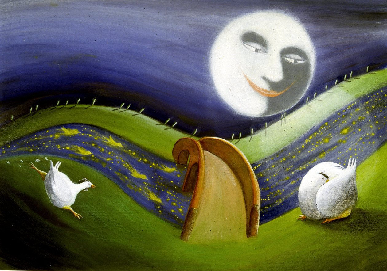 Paisagem da Lua Cheia: Ilustração de Patrizia la Porta de Patrizia La Porta
