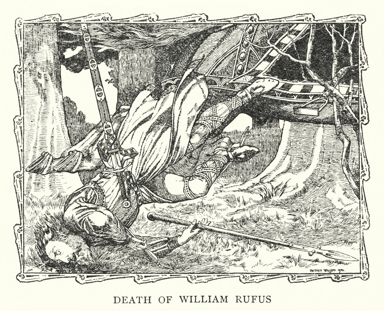 Morte de William Rufus (litografia) de Patten (after) Wilson