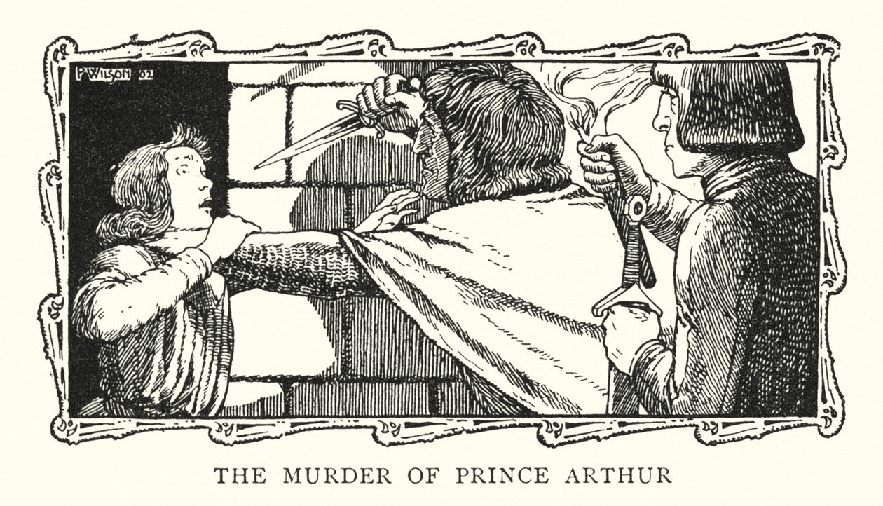 O assassinato do Príncipe Artur (litografia) de Patten (after) Wilson