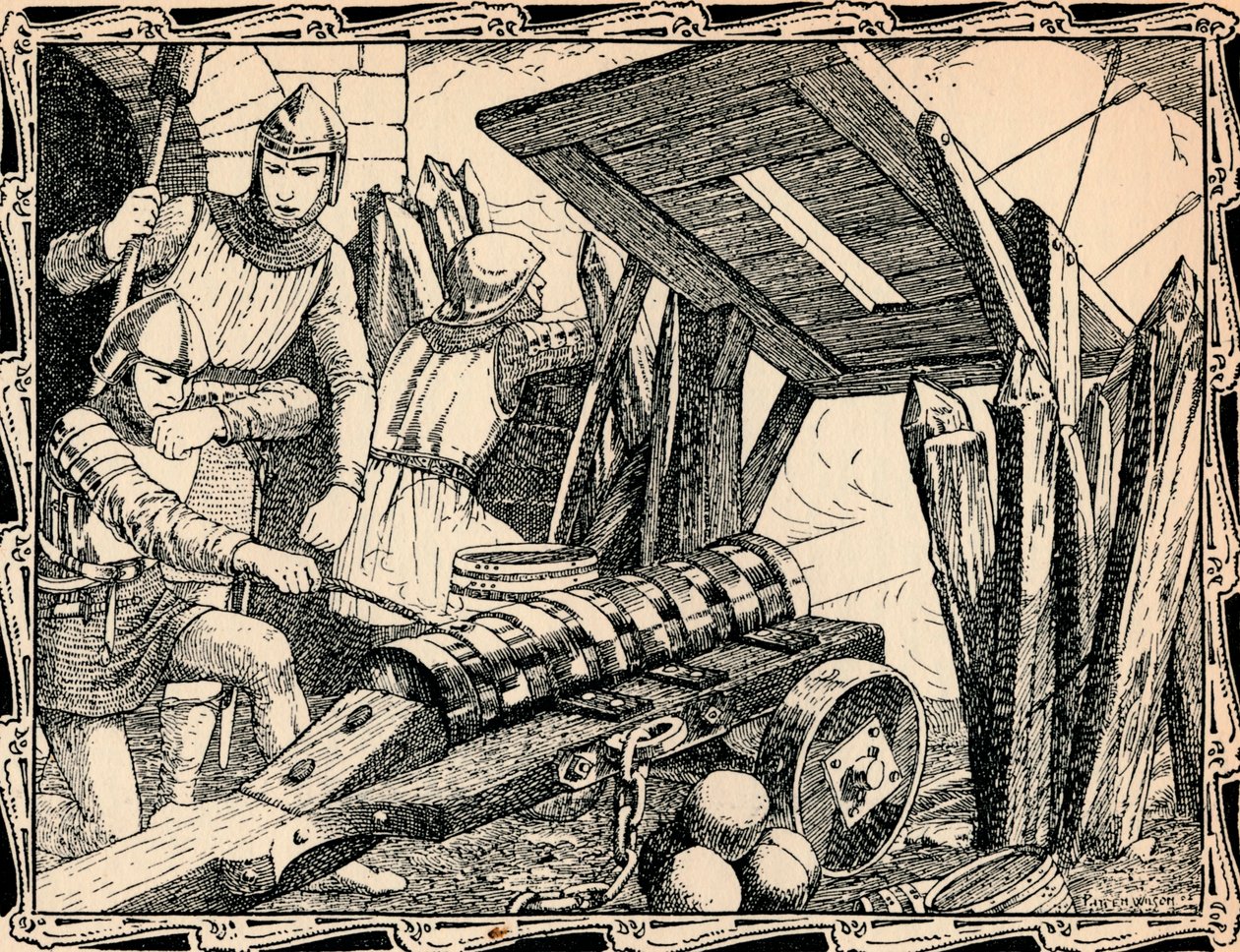 O primeiro canhão em Crecy, 1902 de Patten Wilson