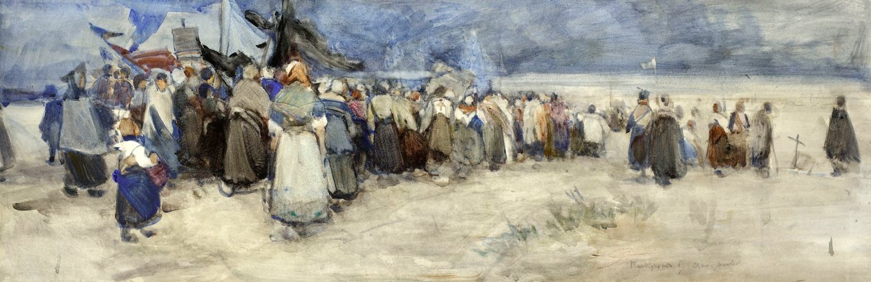 A praia, Berck-sur-Mer, c.1900 de Patty Townsend Johnson