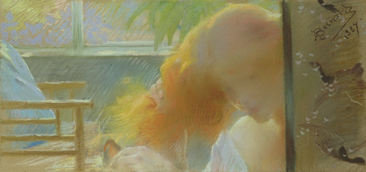 O modelo, 1887 (pastel) de Paul Albert Besnard