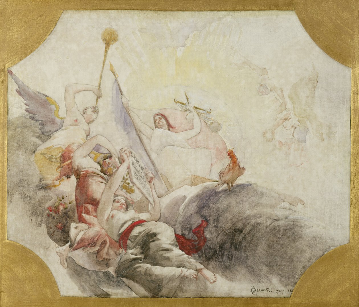 Triunfo da República, estuda para a decoração da Câmara Municipal no 19º Arrondissement, 1880 de Paul Albert Besnard