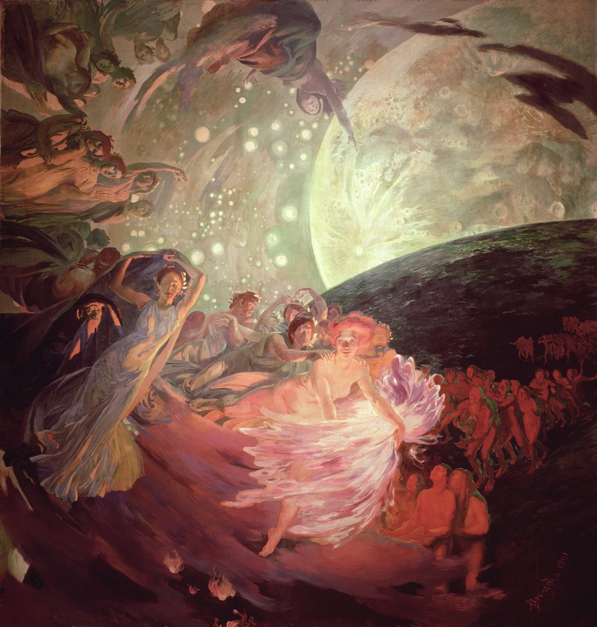 Verdade, Liderando as Ciências, Dando Luz ao Homem, 1891 (mural) de Paul Albert Besnard