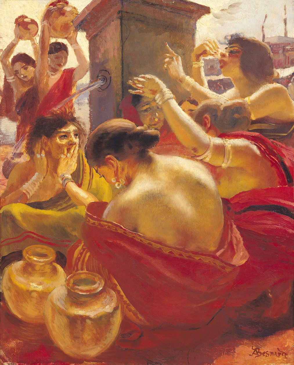 Mulheres de Madura em uma fonte de Paul Albert Besnard