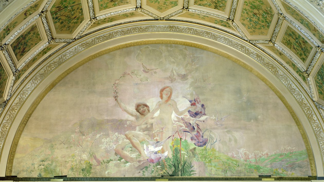 Juventude, das Três Idades do Homem, 1887 (mural) de Paul Albert Besnard