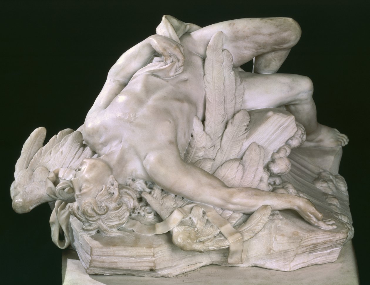 Icarus Falling, 1743 (mármore) de Paul Ambroise Slodtz