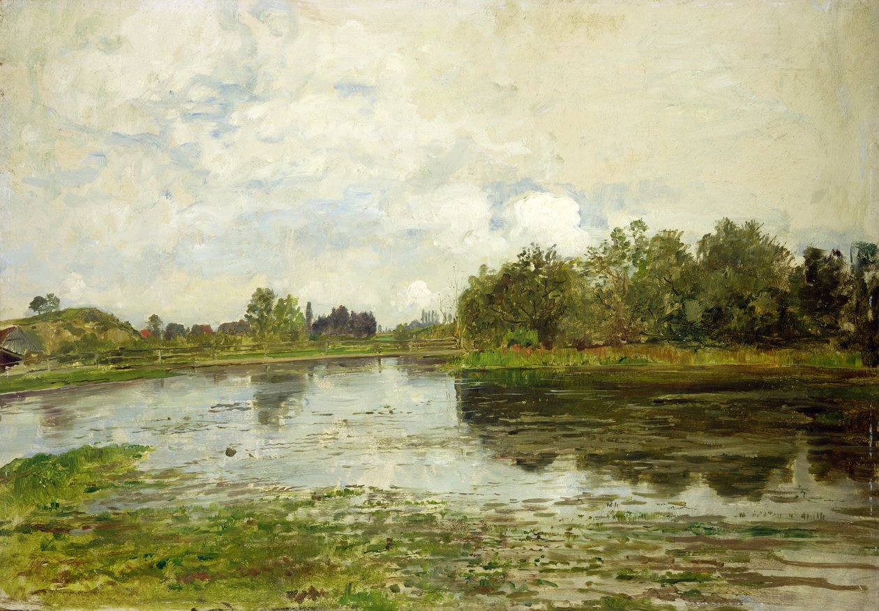 Paisagem na Dachau Moor (óleo no papelão) de Paul Baum