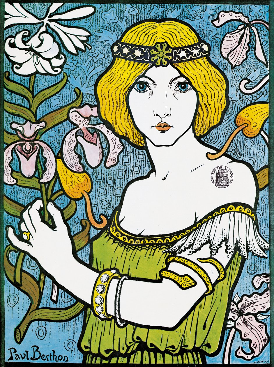 Cartaz para o &39;Salon des Cent&39;, 1900 de Paul Berthon